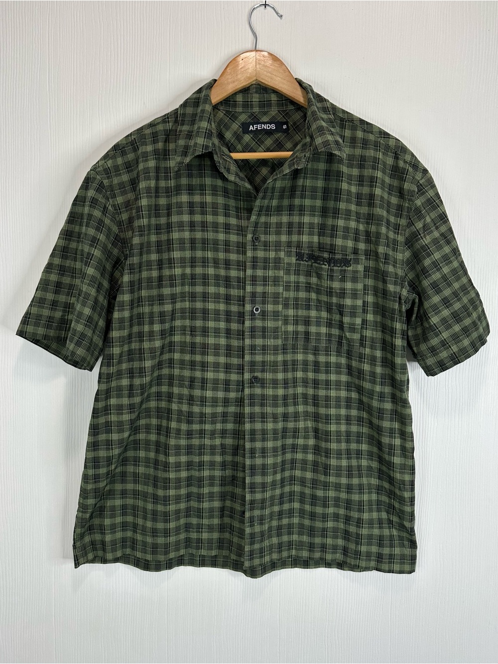 Afends GHOST SS SHIRT OIL GREEN Button Shirt